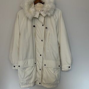 Women's Creamish off white Hooded Coat